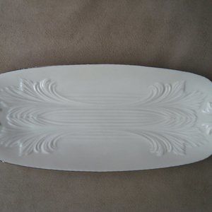 Lenox Ivory Spring Garden Celery Handled Serving Tray Gold Label Platinum Rim